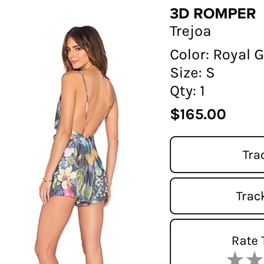 Trejoa 3d Floral Romper, Sz Small